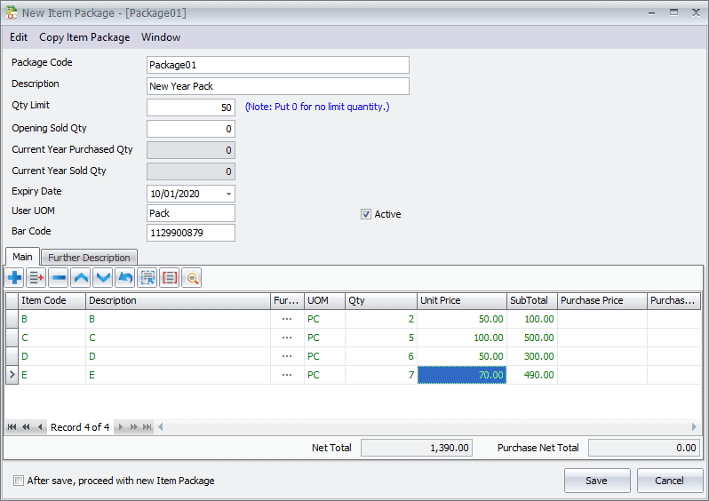 AutoCountStockPackage