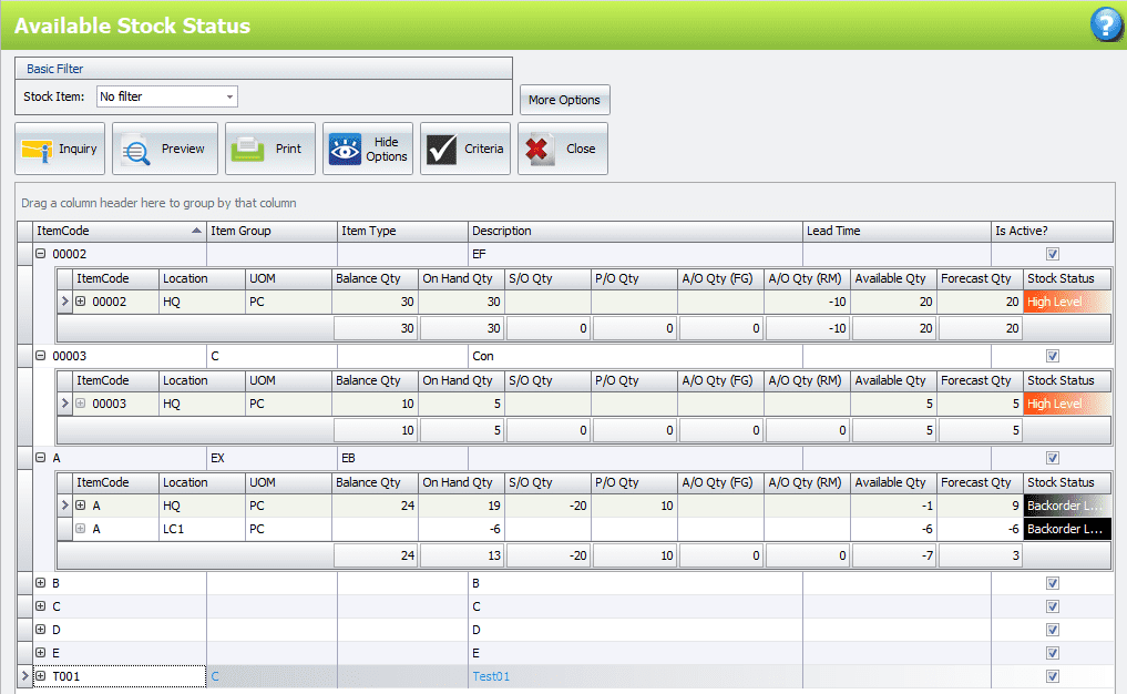 AutoCountStockStatus